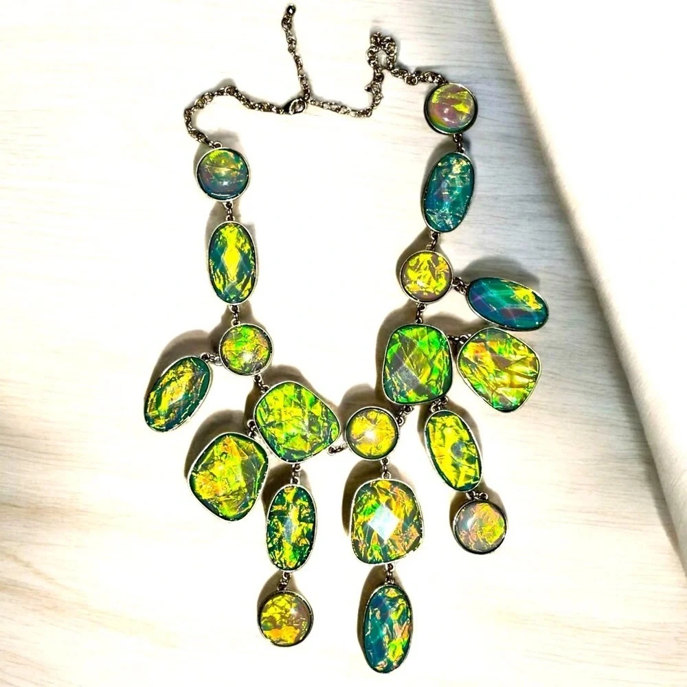 Gorgeous Lime Green Jewel Necklace
